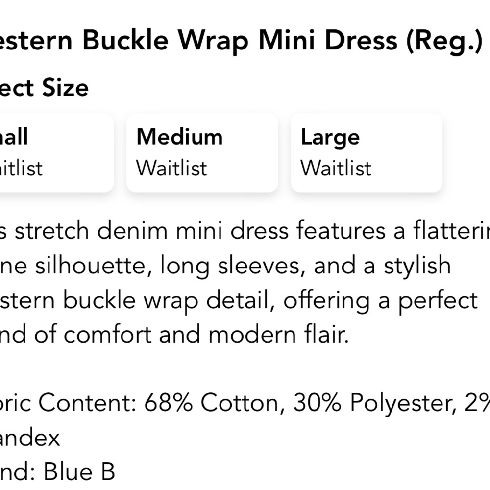 Western buckle wrap denim dress - Picture 4 of 9